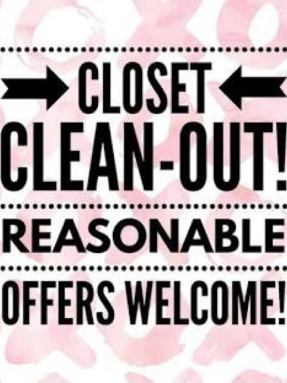 Source Unknown Pink and Black "Closet Clean-Out" Decorative Sign